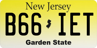 NJ license plate B66IET