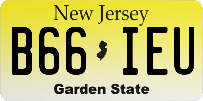 NJ license plate B66IEU