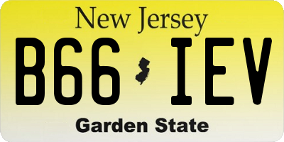 NJ license plate B66IEV
