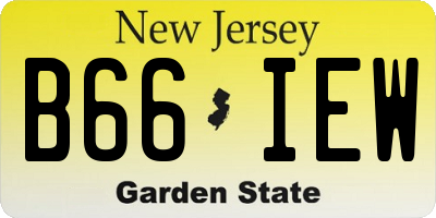 NJ license plate B66IEW