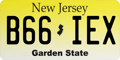 NJ license plate B66IEX