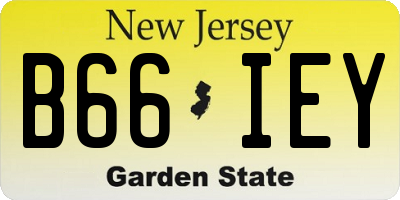NJ license plate B66IEY