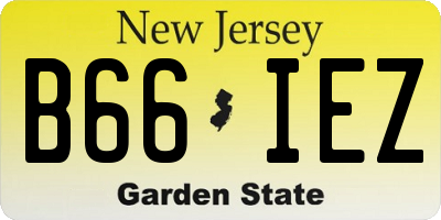 NJ license plate B66IEZ