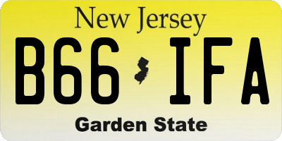 NJ license plate B66IFA
