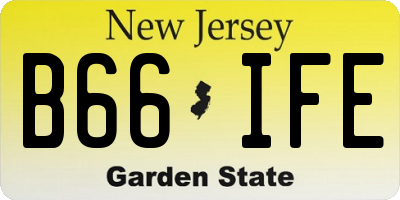 NJ license plate B66IFE