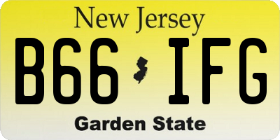 NJ license plate B66IFG