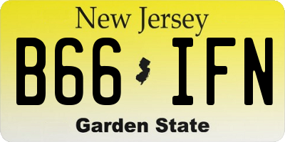 NJ license plate B66IFN