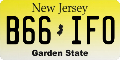 NJ license plate B66IFO