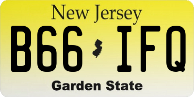 NJ license plate B66IFQ