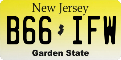 NJ license plate B66IFW