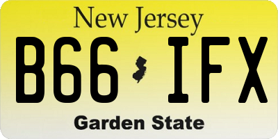 NJ license plate B66IFX