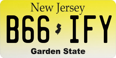 NJ license plate B66IFY