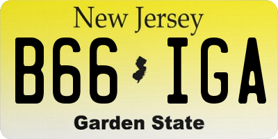 NJ license plate B66IGA