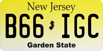 NJ license plate B66IGC
