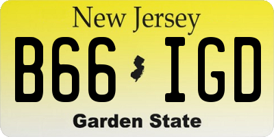 NJ license plate B66IGD