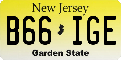 NJ license plate B66IGE