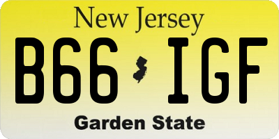 NJ license plate B66IGF