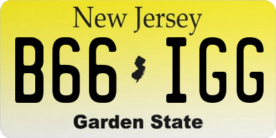 NJ license plate B66IGG