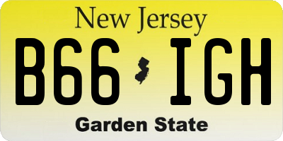 NJ license plate B66IGH
