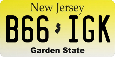 NJ license plate B66IGK