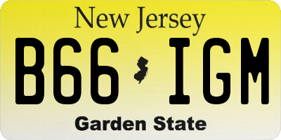 NJ license plate B66IGM