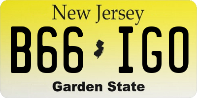 NJ license plate B66IGO