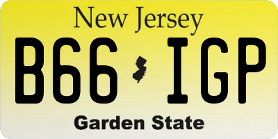 NJ license plate B66IGP
