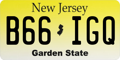 NJ license plate B66IGQ