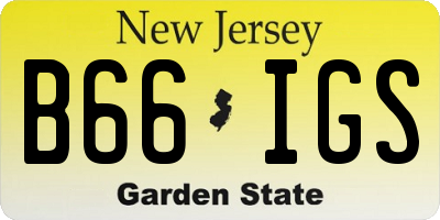 NJ license plate B66IGS