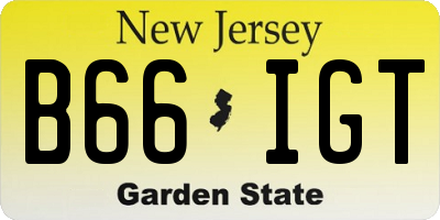 NJ license plate B66IGT