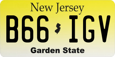 NJ license plate B66IGV