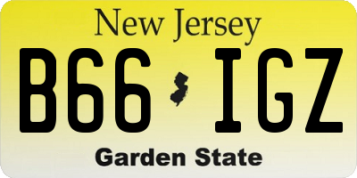NJ license plate B66IGZ
