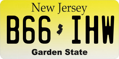 NJ license plate B66IHW
