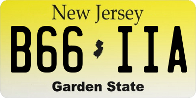 NJ license plate B66IIA