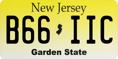 NJ license plate B66IIC