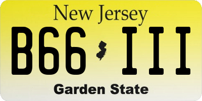 NJ license plate B66III
