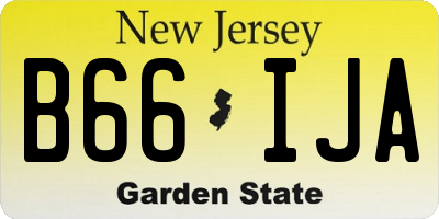 NJ license plate B66IJA
