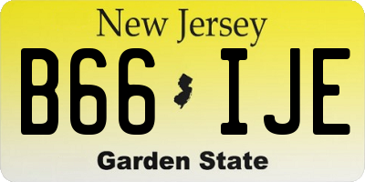 NJ license plate B66IJE