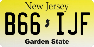 NJ license plate B66IJF
