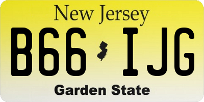 NJ license plate B66IJG