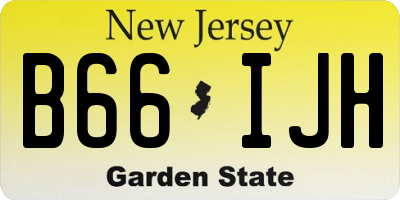 NJ license plate B66IJH