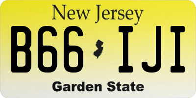 NJ license plate B66IJI