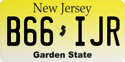 NJ license plate B66IJR