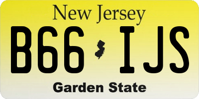NJ license plate B66IJS