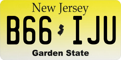 NJ license plate B66IJU