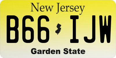 NJ license plate B66IJW