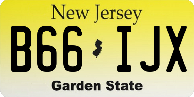 NJ license plate B66IJX