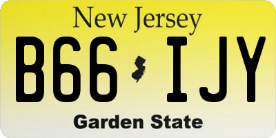 NJ license plate B66IJY