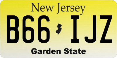 NJ license plate B66IJZ