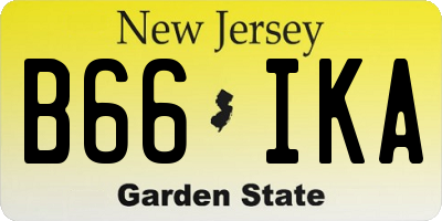 NJ license plate B66IKA